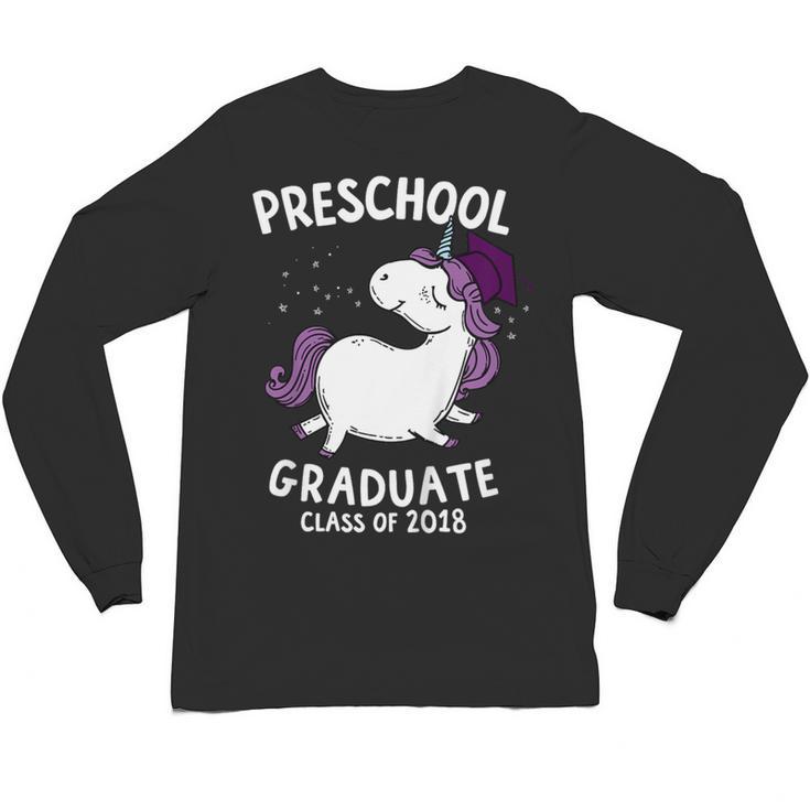 Kids Class Of 2018 Unicorn Preschool Graduation For Girls Unisex Long Sleeve T-Shirt