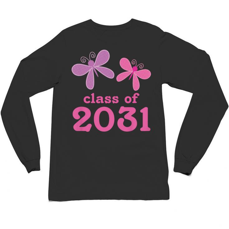 Kids Class Of 2031 Kindergarten Girls Graduation T-Shirt Unisex Long Sleeve T-Shirt