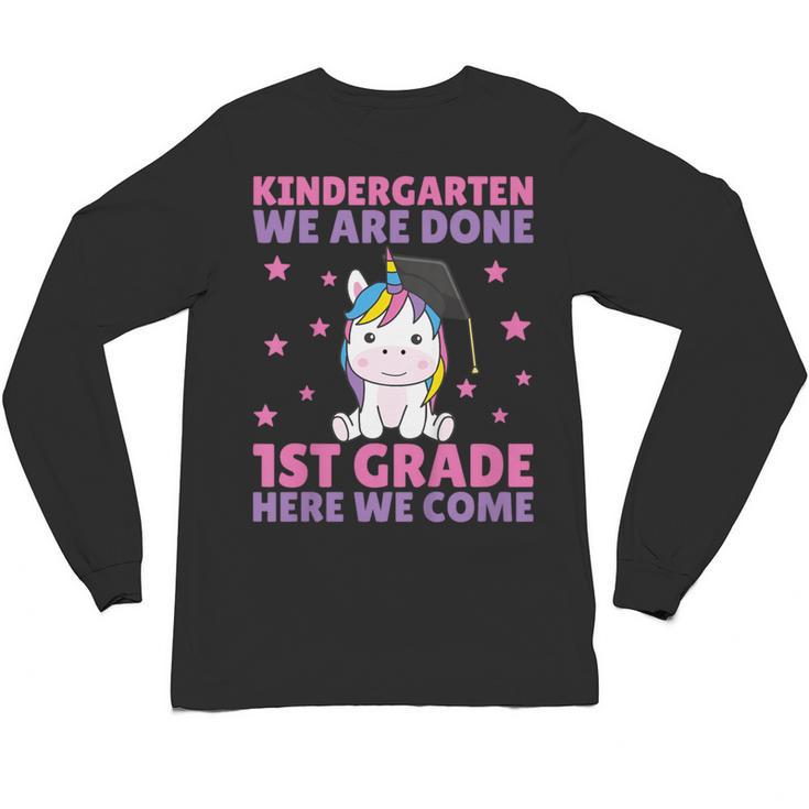 Kids Kindergarten Graduate Unicorn Graduation Unisex Long Sleeve T-Shirt