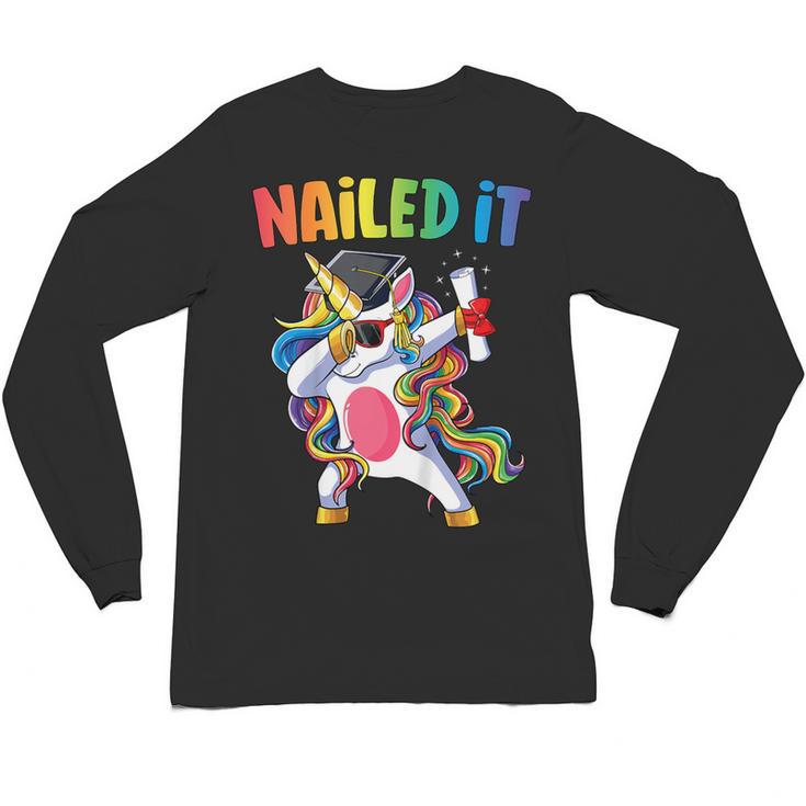 Kids Kindergarten Graduation Shirt Unicorn Graduate Nailed It Unisex Long Sleeve T-Shirt