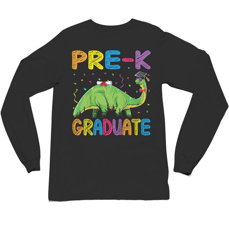 Kids Pre-K Graduate Brontosaurus Dino Pre Kindergarten Graduation Unisex Long Sleeve T-Shirt