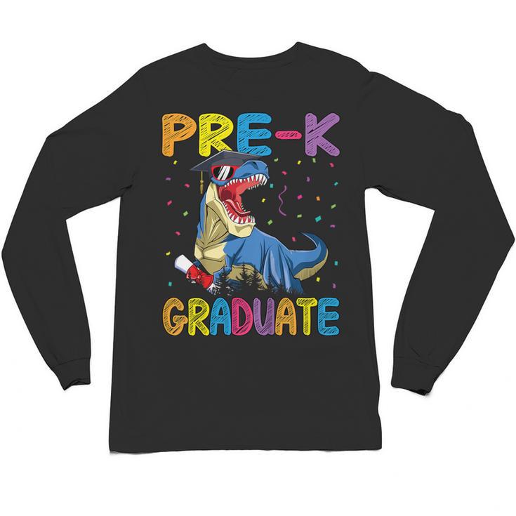 Kids Pre-K Graduate Dinosaur T-Rex Pre Kindergarten Graduation Unisex Long Sleeve T-Shirt
