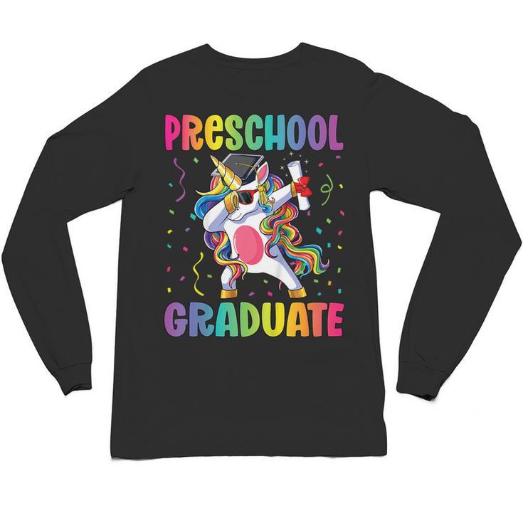 Kids Preschool Graduation Dab Unicorn Preschool Graduate Unisex Long Sleeve T-Shirt