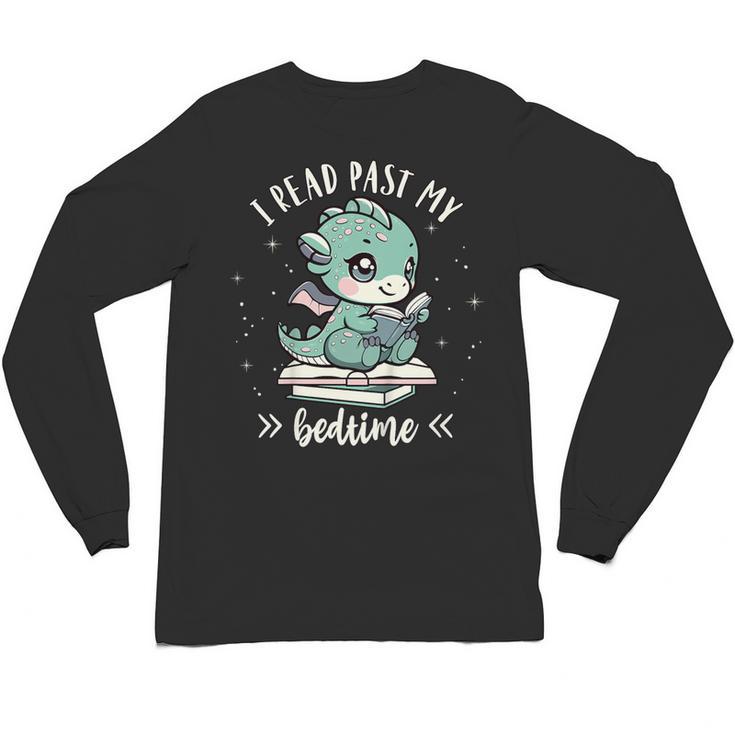 Kids I Read Past My Bedtime Cute Book Dragon Pajama Unisex Long Sleeve T-Shirt