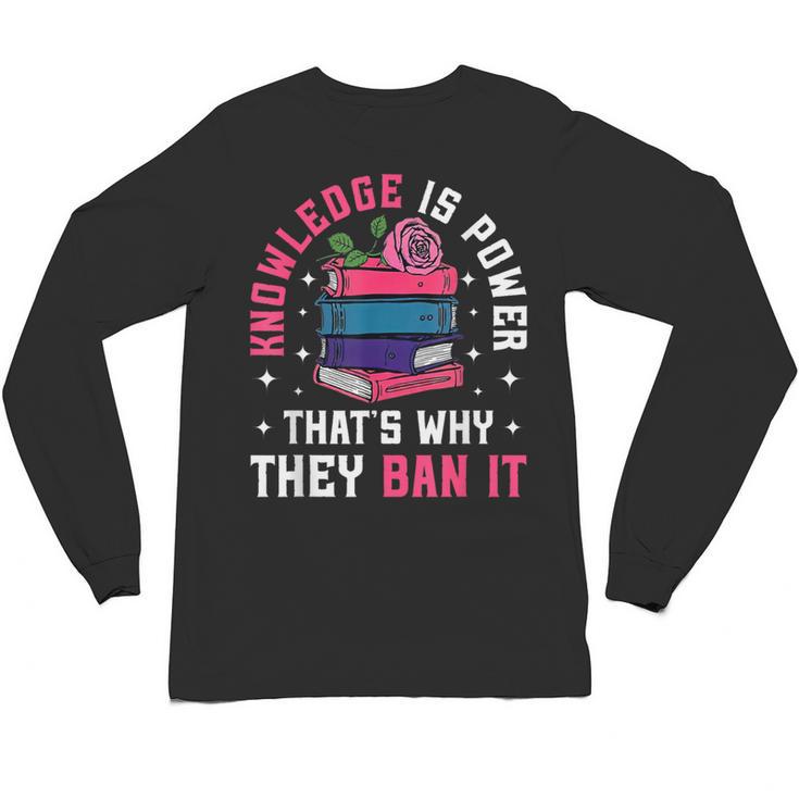 Knowledge Is Power Book Club Librarian Read Banned Books Unisex Long Sleeve T-Shirt