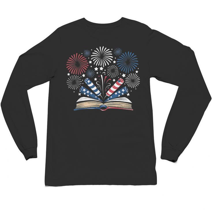 Librarian 4th July Book Lover Bookworm Patriotic Books Unisex Long Sleeve T-Shirt