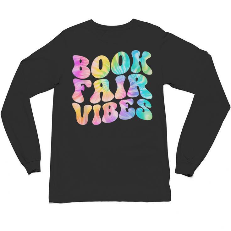 Library Book Fair Vibe Tie Dye School Reading Nostalgic Unisex Long Sleeve T-Shirt