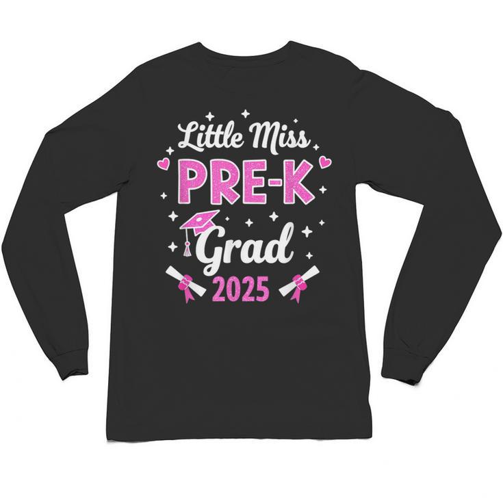 Little Miss Pre-K Grad 2025 Coquette Preschool Graduation Unisex Long Sleeve T-Shirt