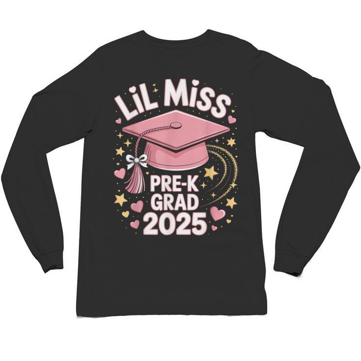 Little Miss Pre-K Grad 2025 Preschool Graduation Girls Kids Unisex Long Sleeve T-Shirt