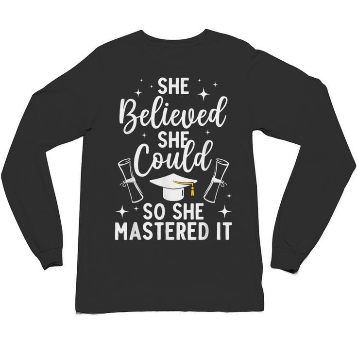 Masters Degree Graduation Art For Women Girl Masters Degree Unisex Long Sleeve T-Shirt