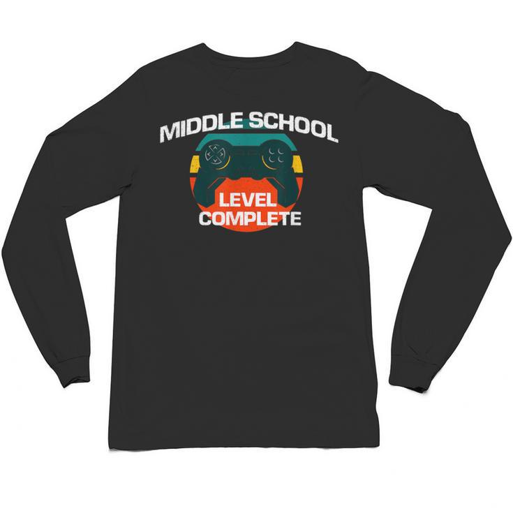 Middle School Graduation Gaming Vintage Level Complete Unisex Long Sleeve T-Shirt
