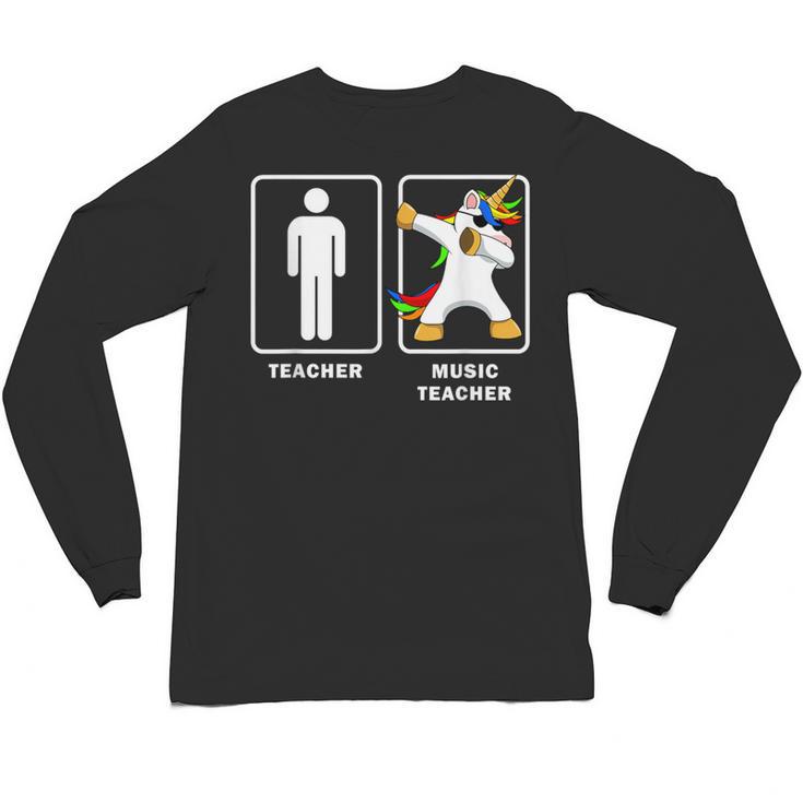 Music Teacher Dabbing Unicorn Graduation Shirt Unisex Long Sleeve T-Shirt