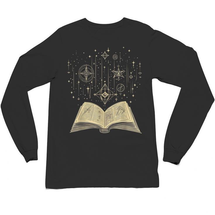 Mystic Astral Lunar Celestial Witch Spell Book Unisex Long Sleeve T-Shirt