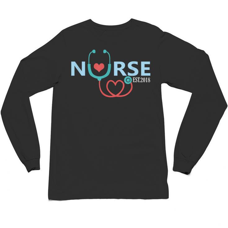 New Nurse Est 2018 T-Shirt Nursing School Graduation Unisex Long Sleeve T-Shirt