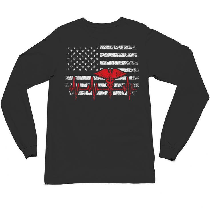Nurse 2018 American Flag Tee Nursing School Graduation Unisex Long Sleeve T-Shirt