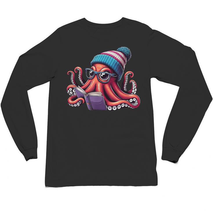 Octopus Reading Book Kraken Book Lover Unisex Long Sleeve T-Shirt