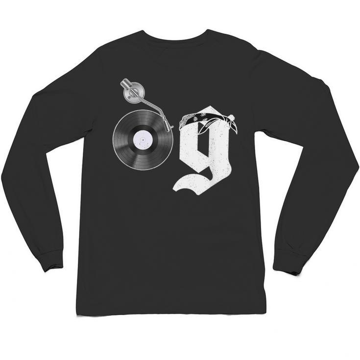 Old School Dad OG Hip Hop Head Vinyl Retro 80s90s Nostalgia Unisex Long Sleeve T-Shirt