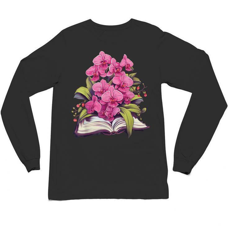 Orchids Flowers Book Floral Unisex Long Sleeve T-Shirt
