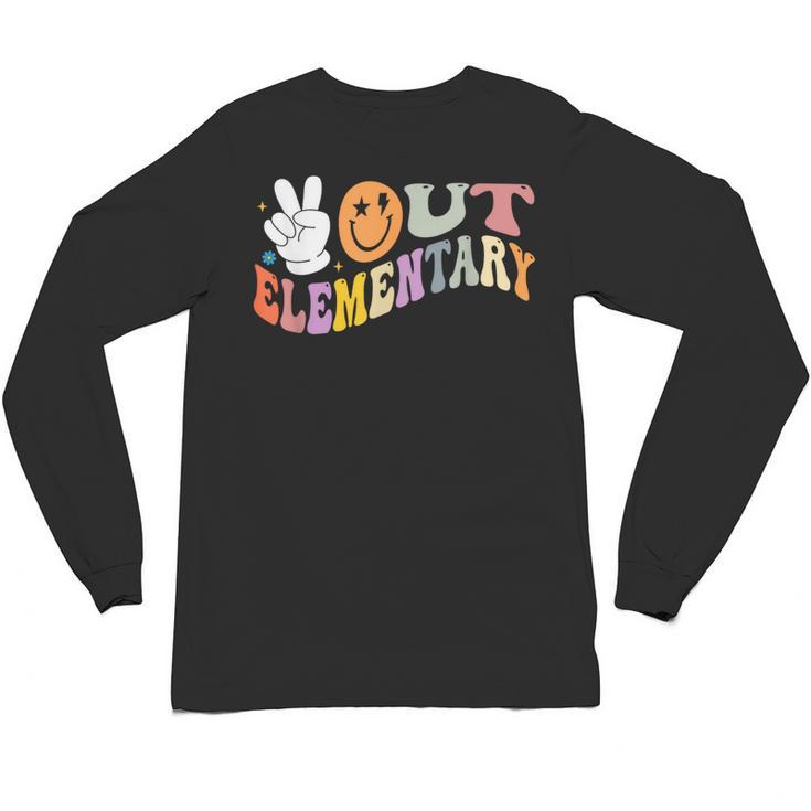 Peace Out Elementary Graduation Graduate Class Of 2025 Unisex Long Sleeve T-Shirt