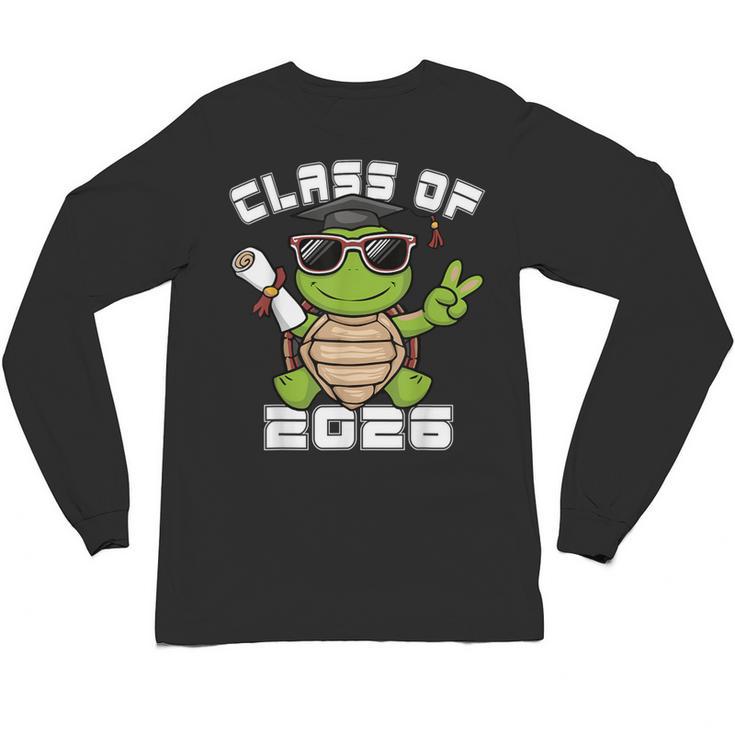 Peace Sign Hand Turtle Class Of 2026 Graduation Unisex Long Sleeve T-Shirt