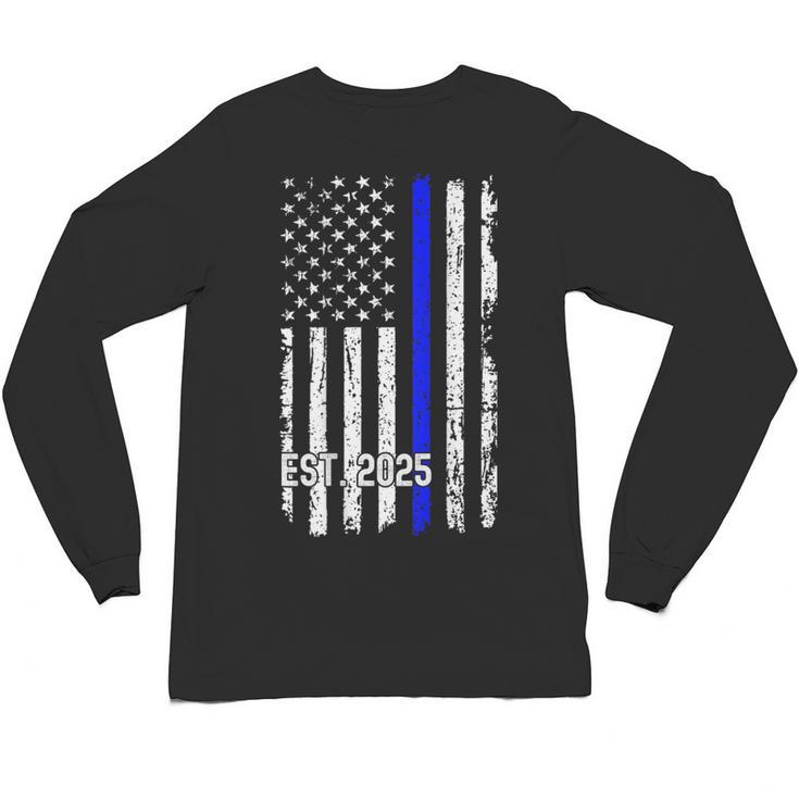 Police Graduation Est 2025 Back Print Police Academy Vintage Unisex Long Sleeve T-Shirt