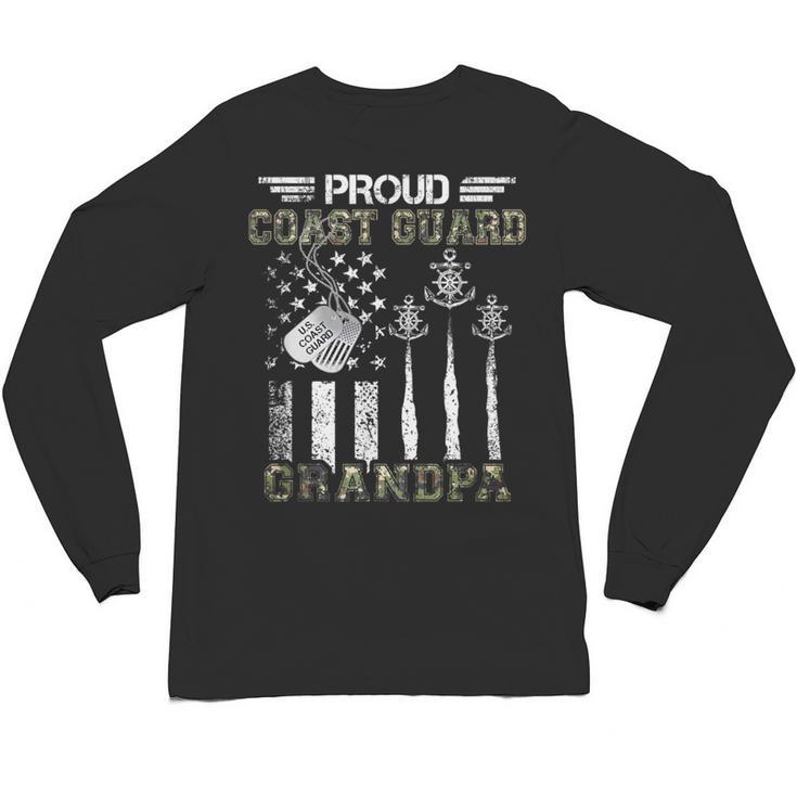 Proud Coast Guard Grandpa US Coast Guard Graduation Grandpa Unisex Long Sleeve T-Shirt