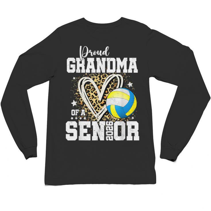 Proud Grandma Of A 2026 Senior Volleyball Graduation Leopard Unisex Long Sleeve T-Shirt