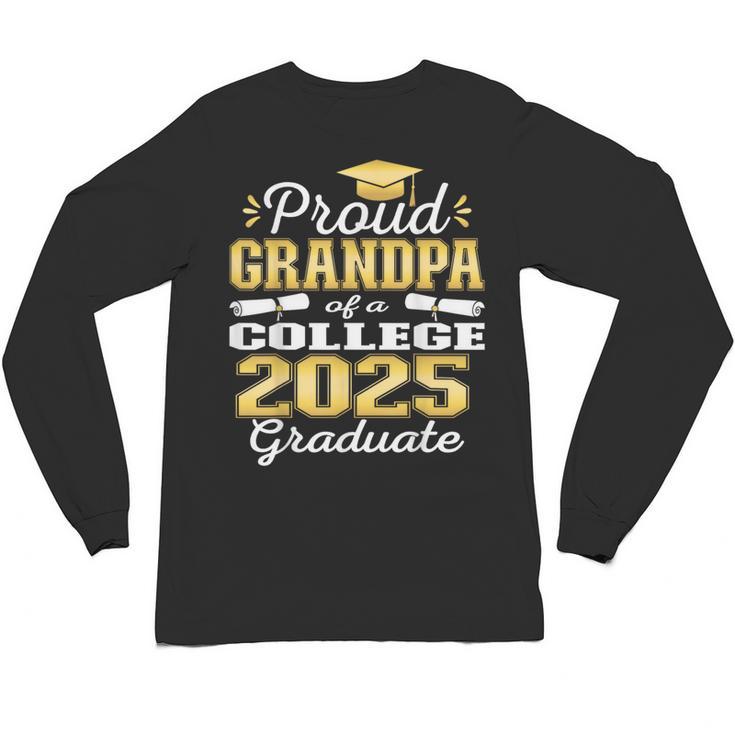 Proud Grandpa Of 2025 College Graduate Family 24 Graduation Unisex Long Sleeve T-Shirt
