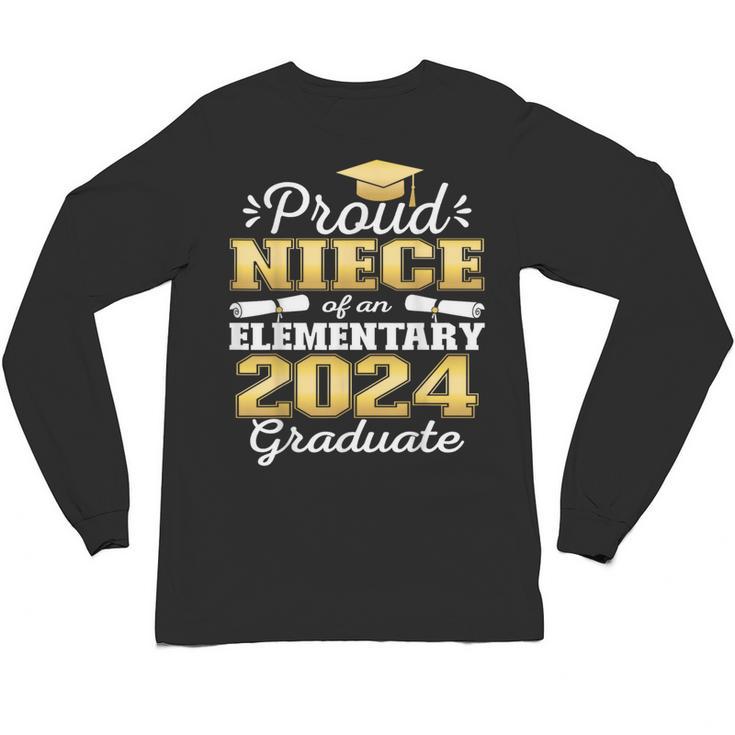 Proud Niece Of 5th Grade Graduate 2024 Elementary Graduation Unisex Long Sleeve T-Shirt