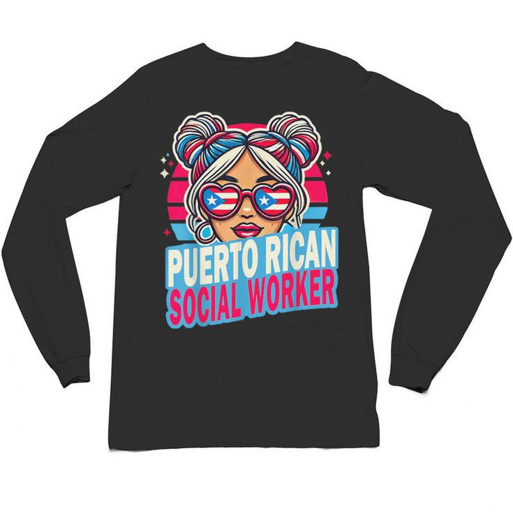 Puerto Rican Latina Social Worker MSW Masters Graduation Unisex Long Sleeve T-Shirt