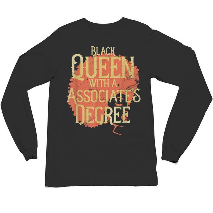 Queen Associate Degree Afrocentric Graduation T Shirt Unisex Long Sleeve T-Shirt