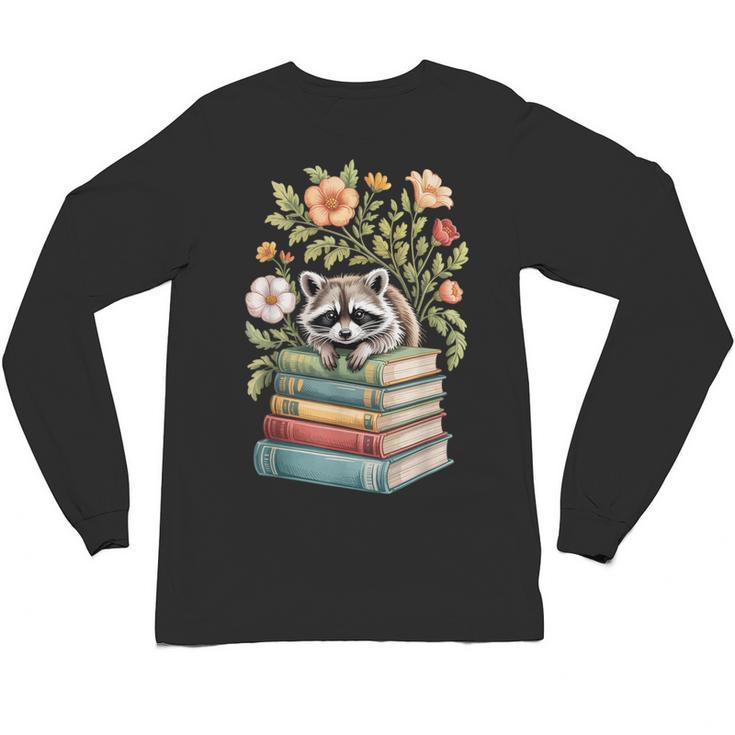 Raccoon Books Reading Flowers Unisex Long Sleeve T-Shirt