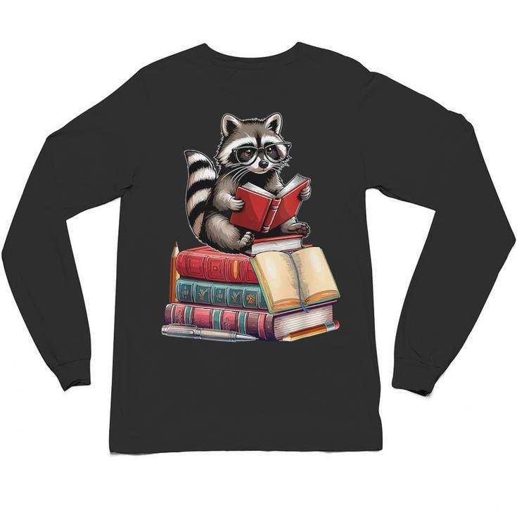 Raccoon Reading Books Matching Bookworm Readers Librarian Unisex Long Sleeve T-Shirt