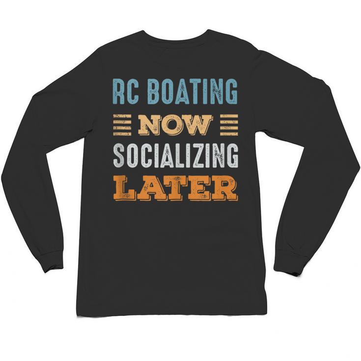 RC Boating Now Minimal Socializing Introvert Vintage Unisex Long Sleeve T-Shirt