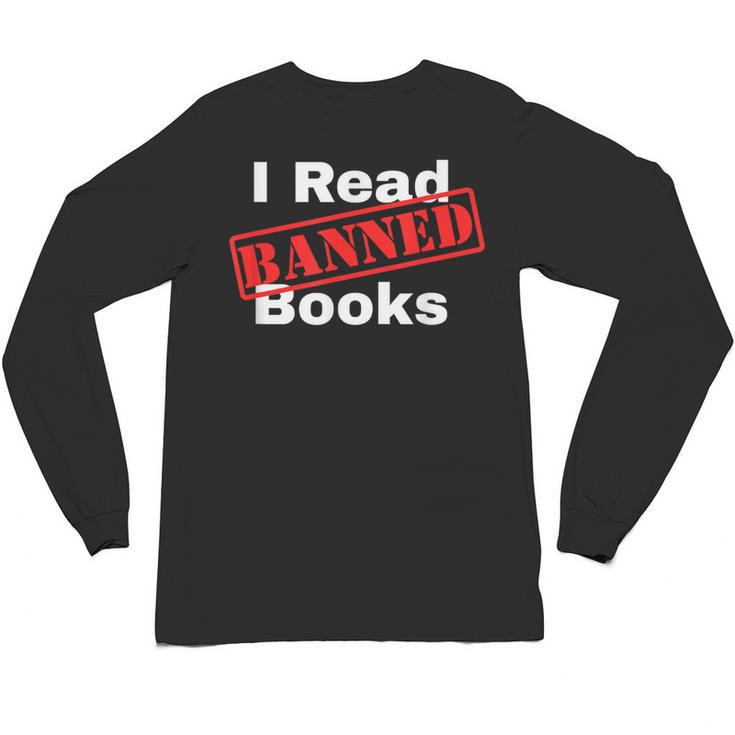 I Read Banned Books Censored Red Stamp Reading Librarian Unisex Long Sleeve T-Shirt