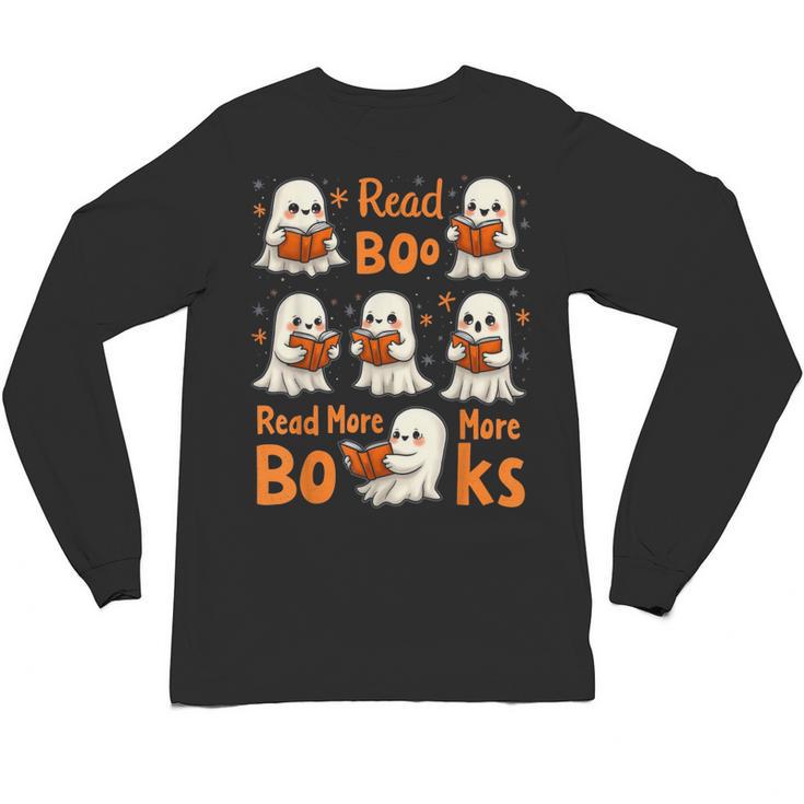 Read Boo KS Read More Bo KS Cute Ghost Reading Book Unisex Long Sleeve T-Shirt