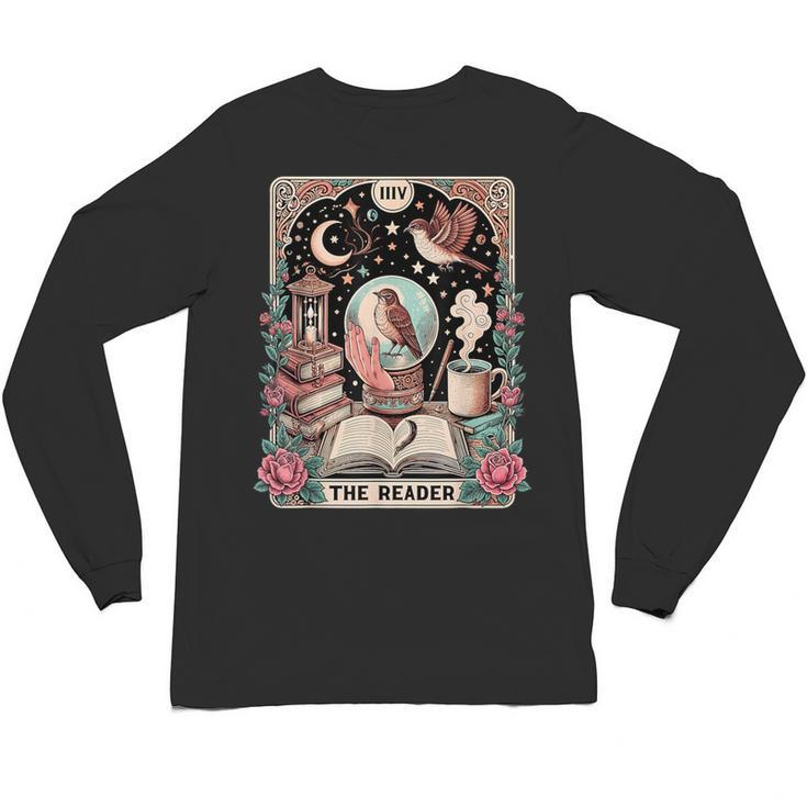 The Reader Tarot Card Shirt Bird Book Lover Bookworm Unisex Long Sleeve T-Shirt