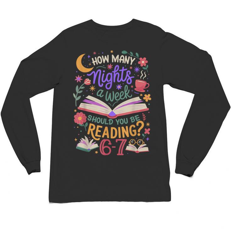 Reading 6 7 Meme Six Seven Cozy Book Lover Teacher Unisex Long Sleeve T-Shirt