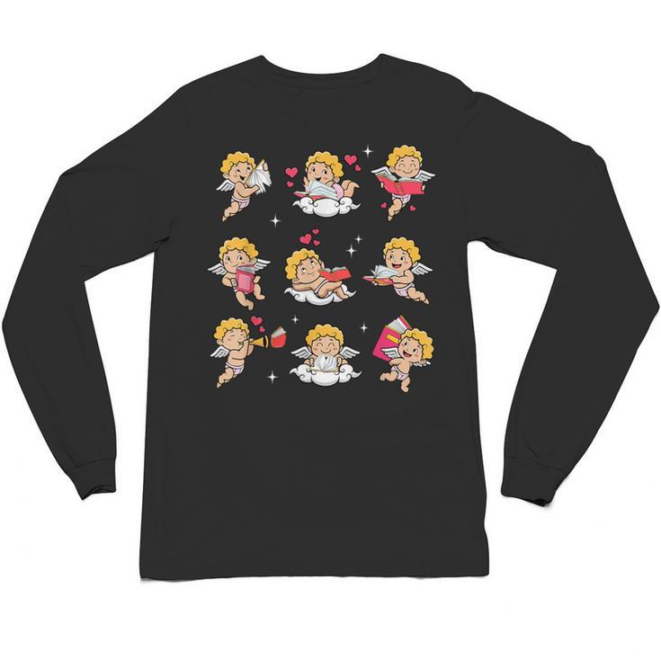 Reading Cupids Books Valentine's Day Teachers Book Lovers Unisex Long Sleeve T-Shirt