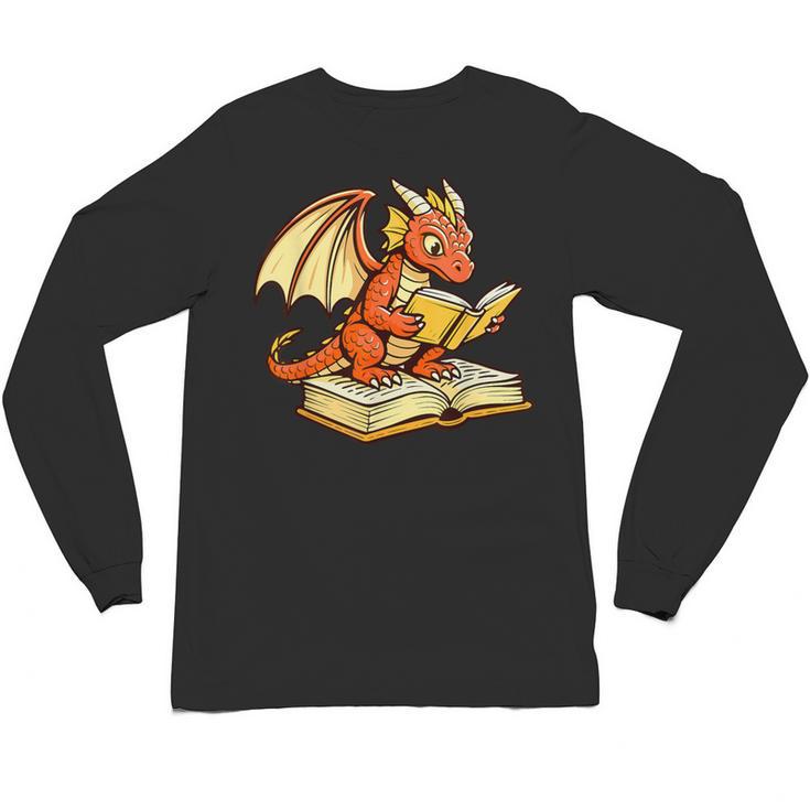 Reading Dragon Book Lover Bookworm Reader Unisex Long Sleeve T-Shirt