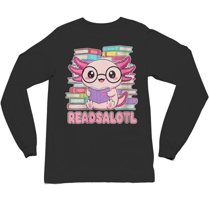 Readsalotl Axolotl Reading Book Bookworm Unisex Long Sleeve T-Shirt