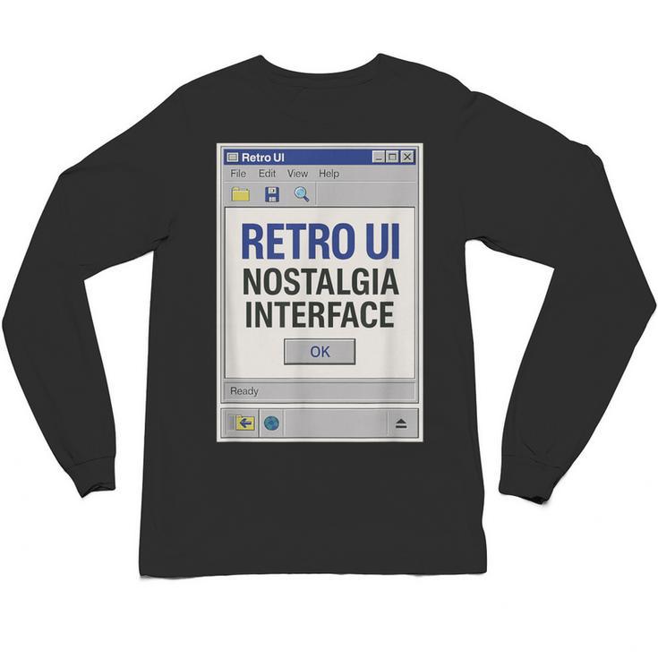 Retro Computer Dialog Box 90s Desktop Interface Nostalgia Unisex Long Sleeve T-Shirt
