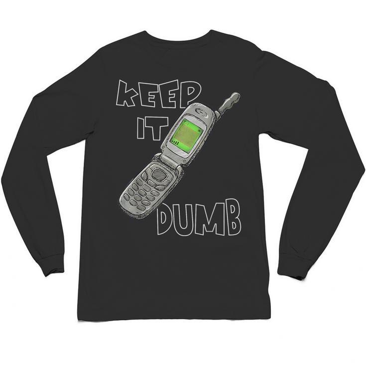 Retro Dumb Flip Phone Vintage 90s Y2K Tech Nostalgia Unisex Long Sleeve T-Shirt