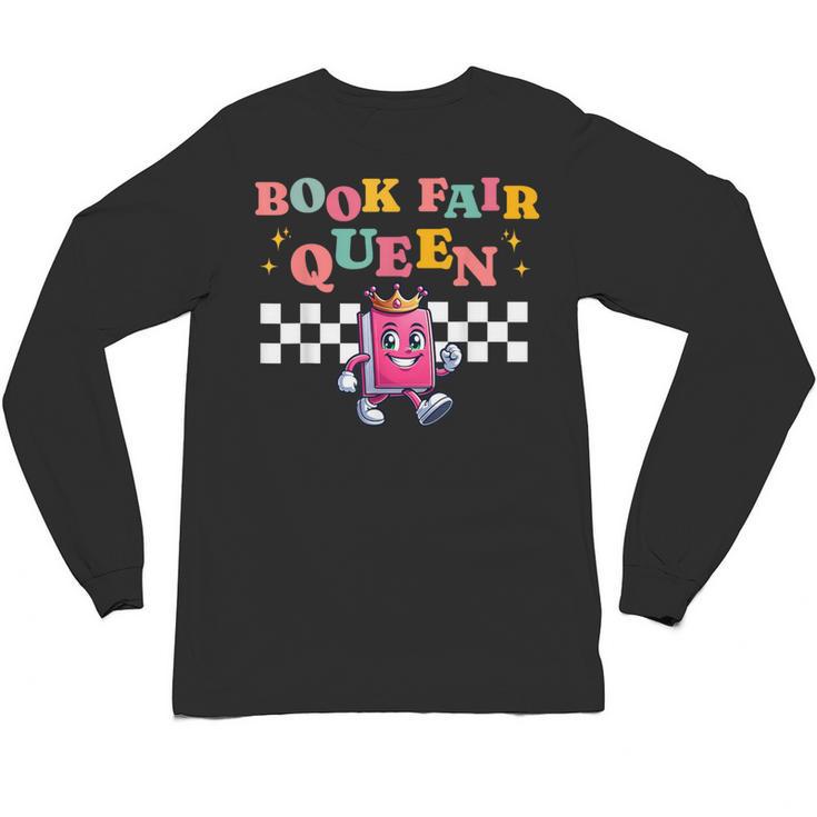 Retro Library Book Fair Queen School Reading Girls Women's Unisex Long Sleeve T-Shirt