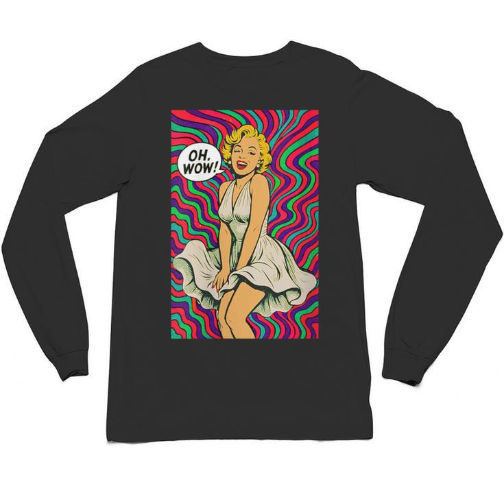 Retro Pop Art Vintage Style Blonde Psychedelic 50s Nostalgia Unisex Long Sleeve T-Shirt