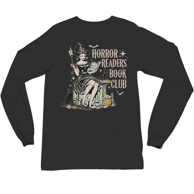 Retro Scary Horror Readers Book Club Spooky Halloween Unisex Long Sleeve T-Shirt