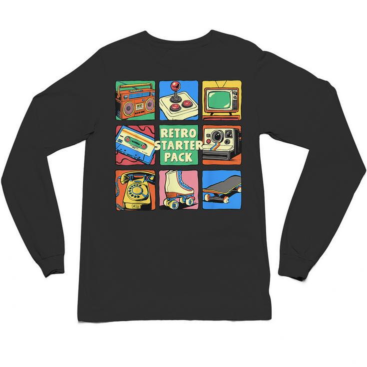 Retro Starter Pack 80s 90s Vintage Nostalgia Cassette Tape Unisex Long Sleeve T-Shirt