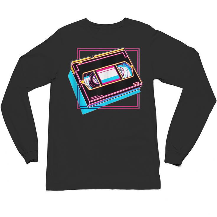 Retro VHS Vaporwave Video Cassette Nostalgia Geek Chic Unisex Long Sleeve T-Shirt