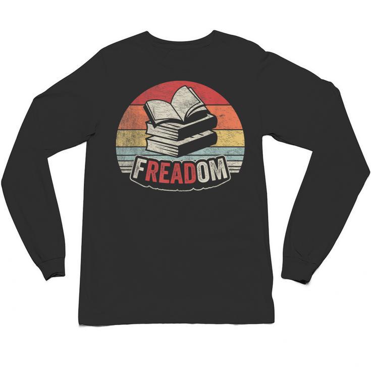 Retro Vintage FREADom Anti Ban Books Freedom To Read Unisex Long Sleeve T-Shirt