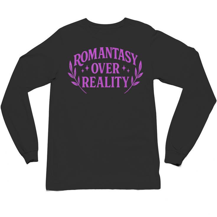 Romantasy Book Reader Aesthetic With Fantasy Feels Unisex Long Sleeve T-Shirt